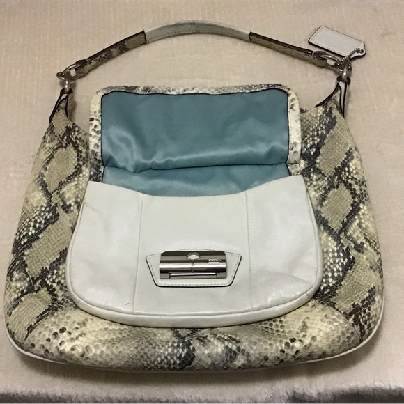 Coach Off White Kristin Embossed Python Hobo Bag L1169-191323 - Picture 8 of 13